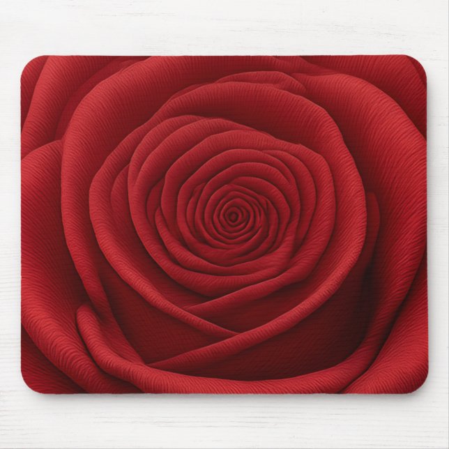 Tapis de souris - Fleur de rose rouge (Devant)