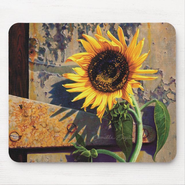 Tapis De Souris Fleur de tournesol de Mousepad peignant Camille (Devant)