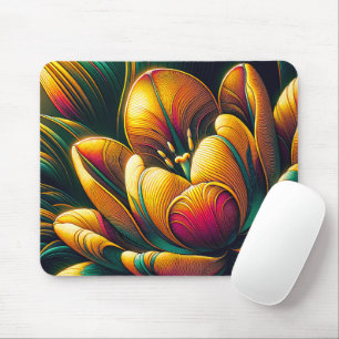 Tapis De Souris Fleur de tulipe Abstraite rayonnante