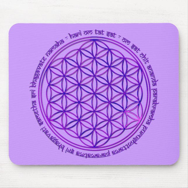 Tapis De Souris Fleur de Vie - Moola Mantra - violet (Devant)