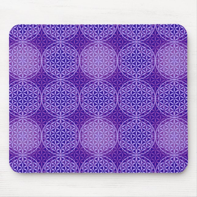 Tapis De Souris Fleur de vie - motif de timbre - violet (Devant)