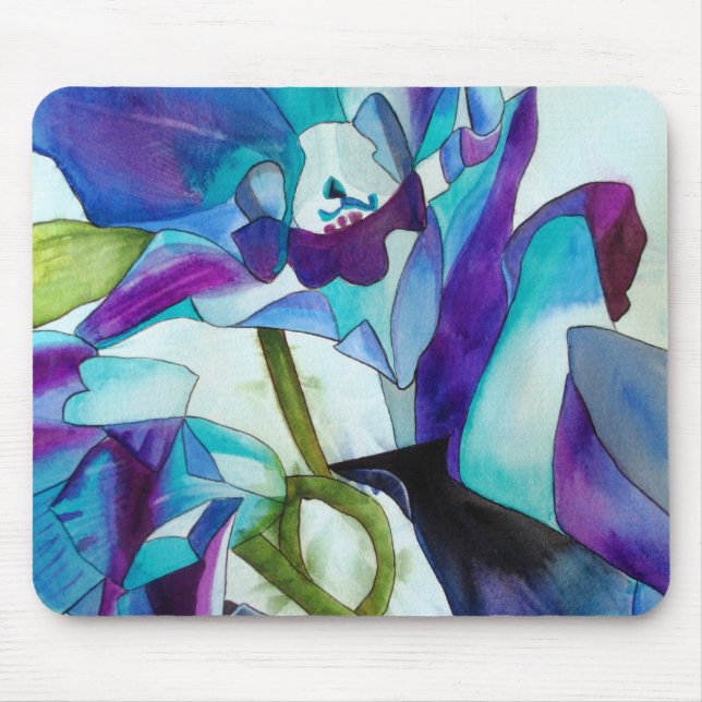 Tapis De Souris Fleur d'orchidée de Singapour violette, art à l'aq (Devant)