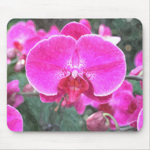 Tapis De Souris Fleur d'orchidée rose, photographie florale