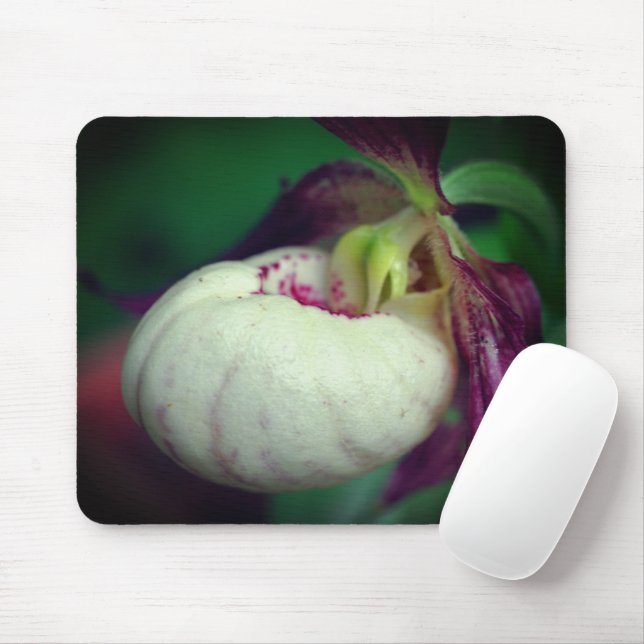 Tapis De Souris Fleur d'orchidée sabot de dame blanche (Avec souris)
