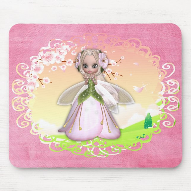 Tapis De Souris Fleur Fairy Design 1b Mousepad (Devant)