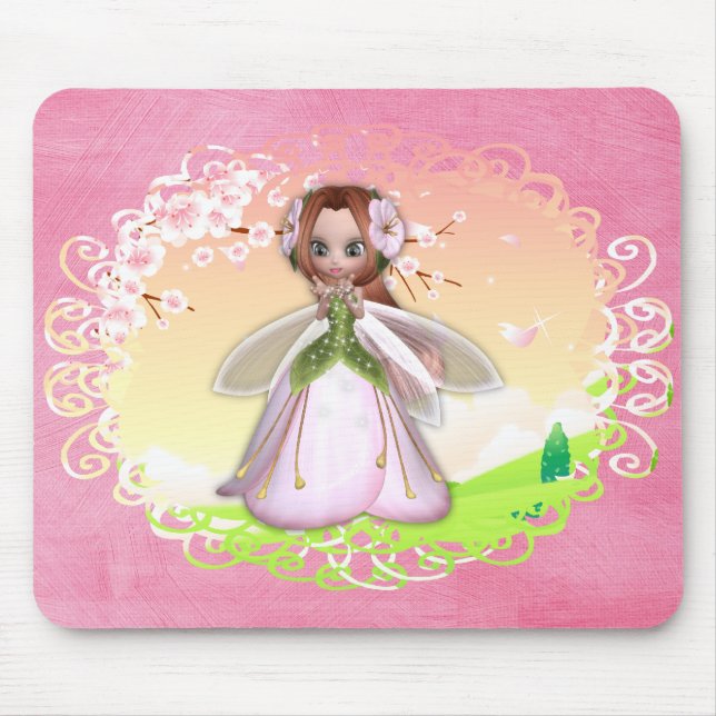 Tapis De Souris Fleur Fée Design 3 Mousepad (Devant)