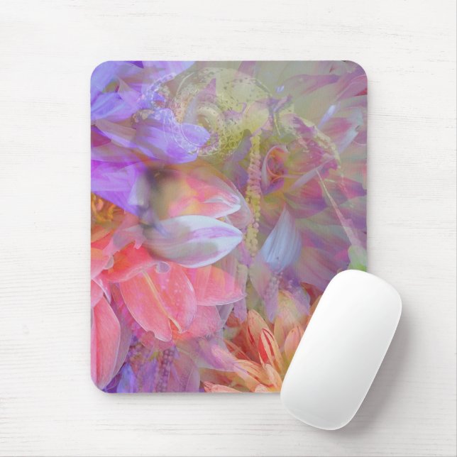 Tapis De Souris Fleur Fée Double exposition Imaginaire Art (Avec souris)