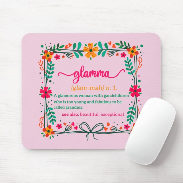 Tapis De Souris Fleur Frame Grandma Grand-mère Définition (Avec souris)