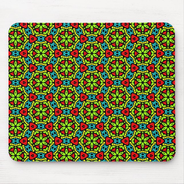 Tapis De Souris Fleur géométrique verte (Devant)