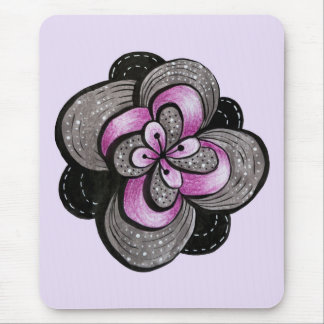 Tapis De Souris Fleur gothique violet noir Abstrait floral