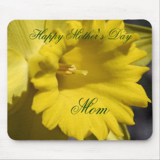 Tapis De Souris Fleur heureuse Mousepad de jonquille du jour de