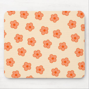 Tapis De Souris Fleur Hippie Orange Peach Preppie