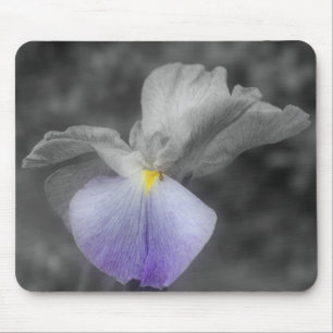 Tapis De Souris Fleur japonaise Iris noir blanc Mousepad