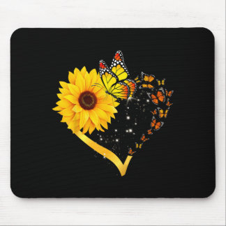 Tapis De Souris Fleur Jaune Été Floral Tournesol Cœur Amour