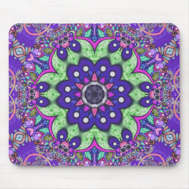 Tapis De Souris Fleur Mandala (Devant)