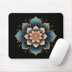 Tapis De Souris Fleur Mandala Lotus aux cristaux étincelants