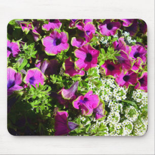 Tapis De Souris Fleur mauve et blanche