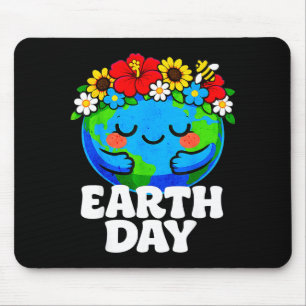 Tapis De Souris Fleur mignon jour de la terre mois 2026 fillettes
