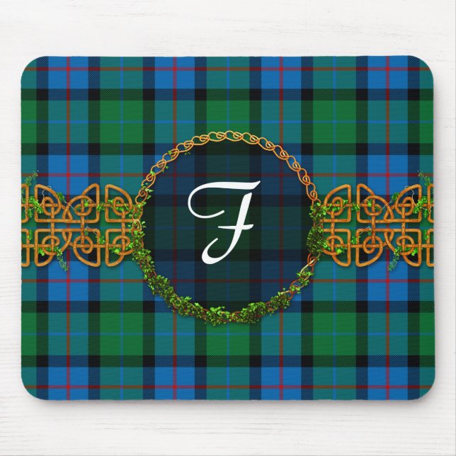 Tapis De Souris Fleur Monogramme De Tartans D'Ecosse (Devant)
