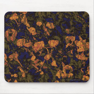 Tapis De Souris Fleur orange contre le motif de camouflage de