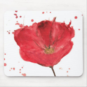 Tapis De Souris Fleur peinte 2 de pavot d'aquarelle