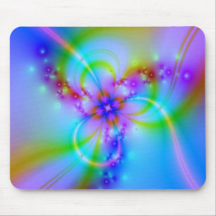 Tapis De Souris Fleur pourpre dans le bleu