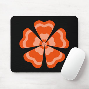 Tapis De Souris Fleur Rétro stylisée Orange