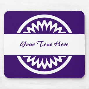 Tapis De Souris Fleur ronde - violet profond