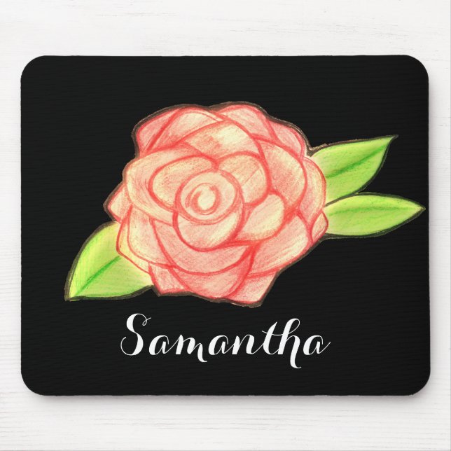 Tapis De Souris Fleur rose (Devant)