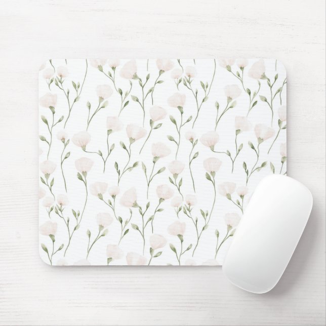 Tapis De Souris Fleur rose blush (Avec souris)