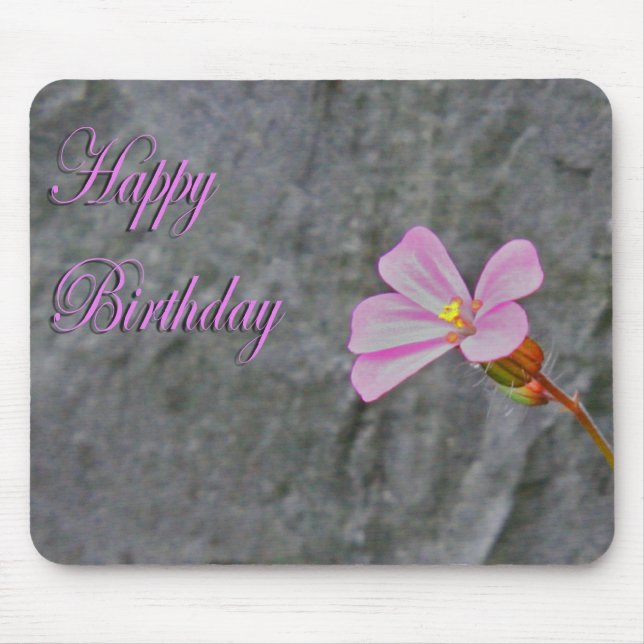 Tapis De Souris Fleur rose et blanche Anniversaire (Devant)