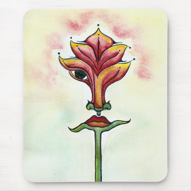 Tapis De Souris Fleur rose Mousepad (Devant)