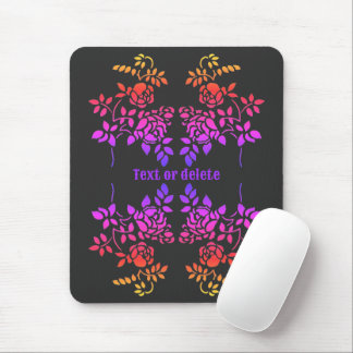 Tapis De Souris Fleur Rose tendue Couleurs Abstraites Personnalisé