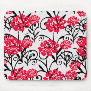 Tapis De Souris Fleur rouge Floral Illustration Motif Design