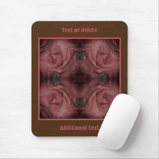 Tapis De Souris Fleur Rouge Rose Abstraite Vintage personnalisée