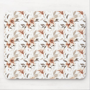 Tapis De Souris Fleur sauvage aquarelle rose marron
