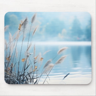 Tapis De Souris Fleur sauvage Eau Lac Nature Serene