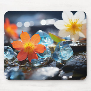 Tapis De Souris Fleur sauvage Eau Lac Nature Serene