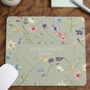 Tapis De Souris Fleur Sauvage Élégante Fleur Florale Personnalisée