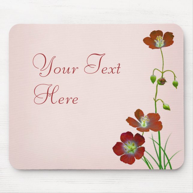 Tapis De Souris Fleur sauvage rouge (Devant)