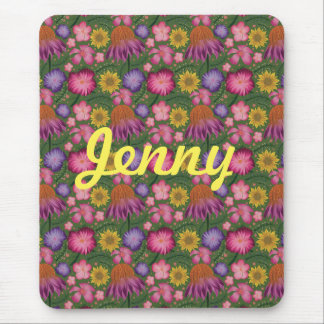 Tapis De Souris Fleur sauvage Vert Floral Personnalisé