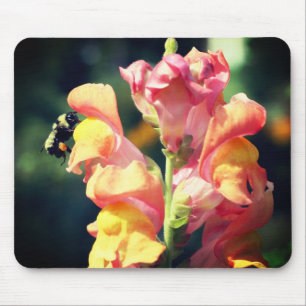 Tapis De Souris Fleur Snapdragon Et Abeille Bumble