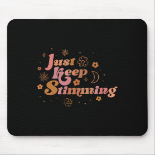 Tapis De Souris Fleur super Continuez À Stimer L'Autisme Rétro Awa