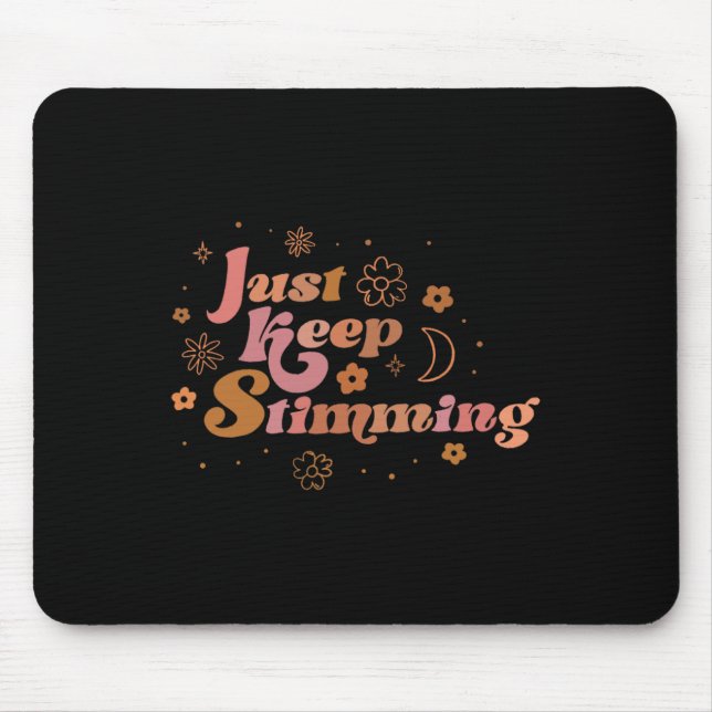 Tapis De Souris Fleur super Continuez À Stimer L'Autisme Rétro Awa (Devant)