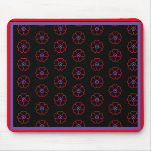 Tapis De Souris Fleur sur fond noir personnalisé
