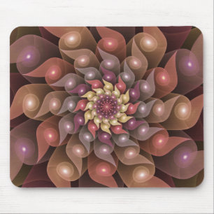 Tapis De Souris Fleur surréaliste brillante Art fractal abstrait m