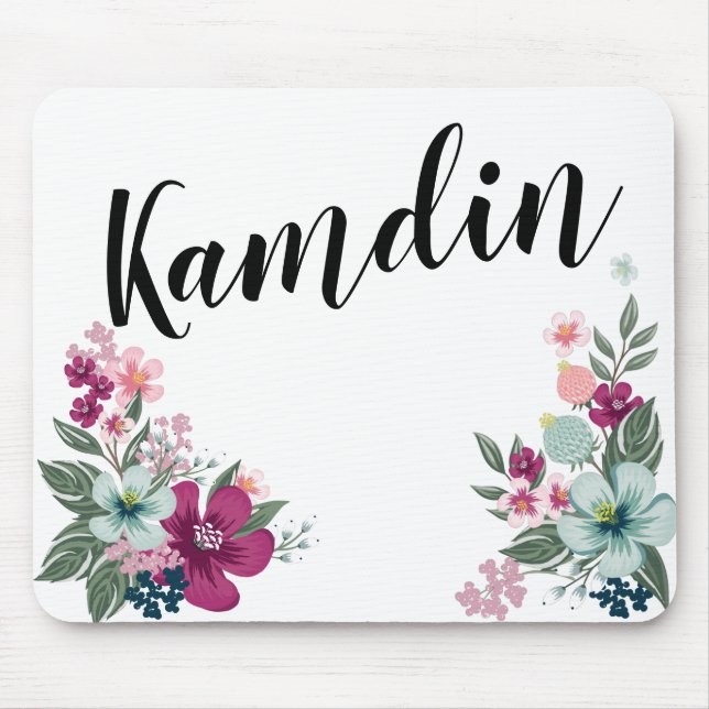 Tapis De Souris Fleur Tropicale de la souris personnalisée en blan (Devant)