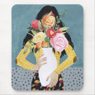 Tapis De Souris Fleur Vase Girl