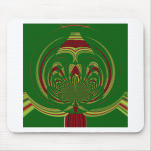 Tapis De Souris Fleur verte. Design tribal moderne et audacieux