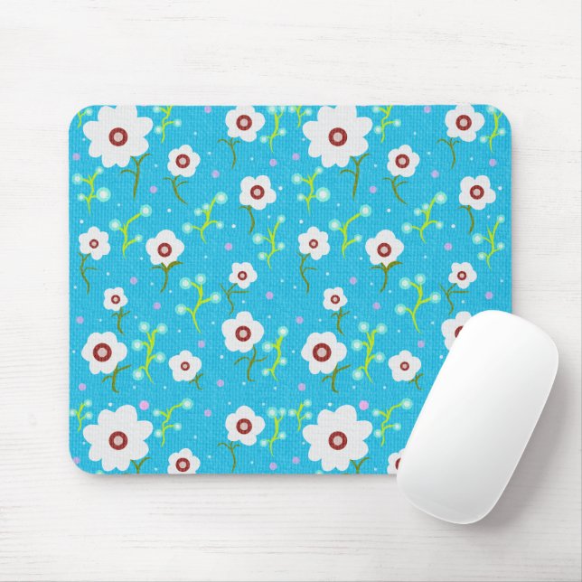 Tapis De Souris Fleur Vintage (Avec souris)